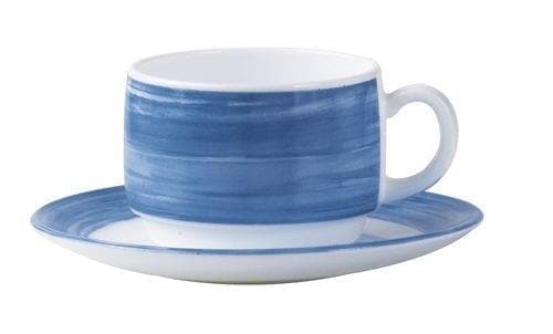 Чашка 190мл чайная синий край Браш блюдце 40597 Arcoroc | H3620