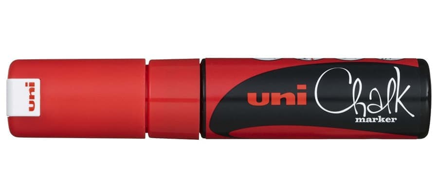 Маркер красный для стеклянных поверхностей Uni Chalk PWE-8K