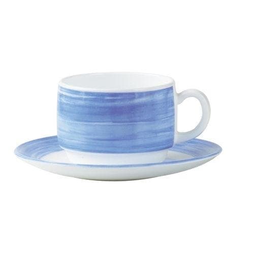 Чашка 190мл чайная голубой край Браш блюдце 37309 Arcoroc | C3781