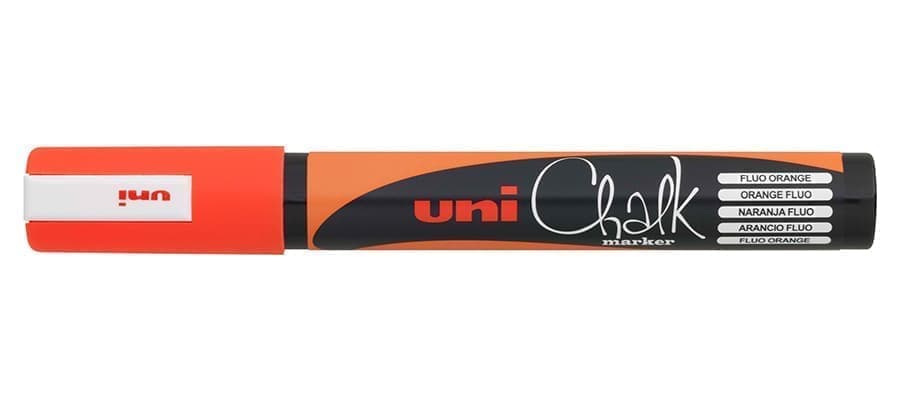 Маркер оранжевый для стеклянных поверхностей 1,8-2,5 мм Uni Chalk PWE-5M