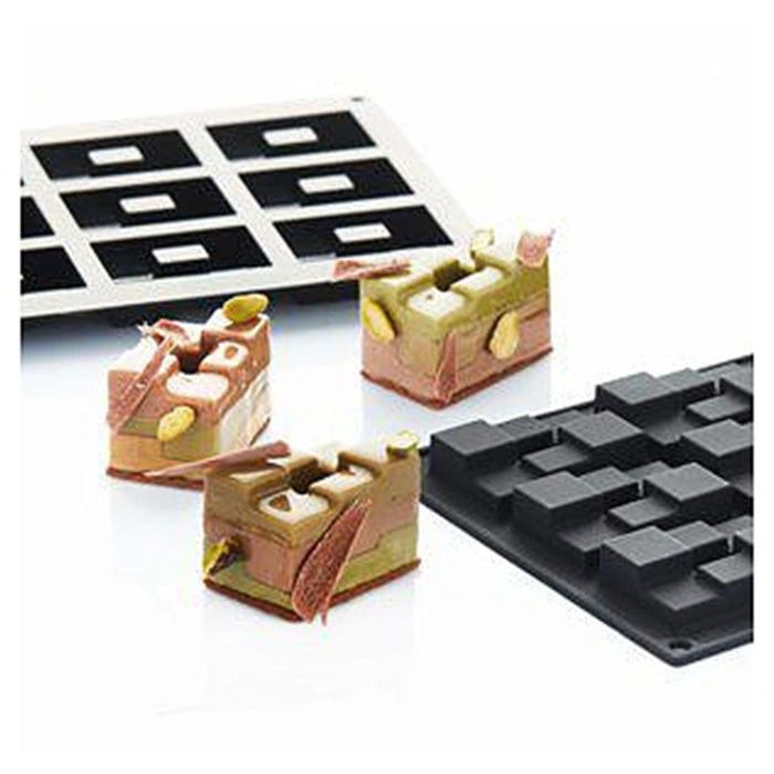 Форма для пирожных Martellato 30SIL602 "Brick" 60х40 h16мм, 12 ячеек, 27мл, силикон