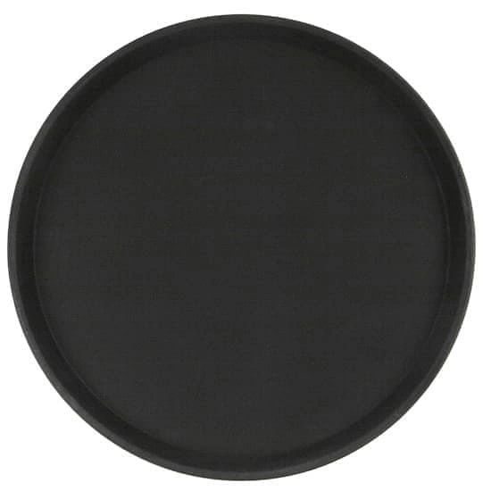 Поднос прорезиненный круглый 400х25 мм черный | 1600CT Black