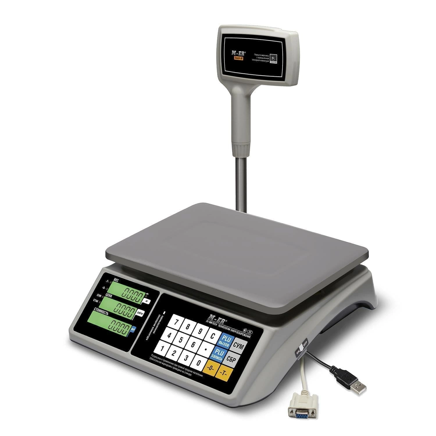 Весы торговые настольные M-ER 328 ACPX-6.1 "TOUCH-M" LCD RS232 и USB
