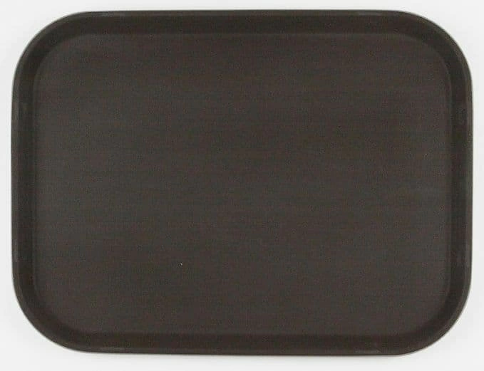 Поднос прорезиненный прямоугольный 410х300х25 мм коричневый | 1216CT Brown