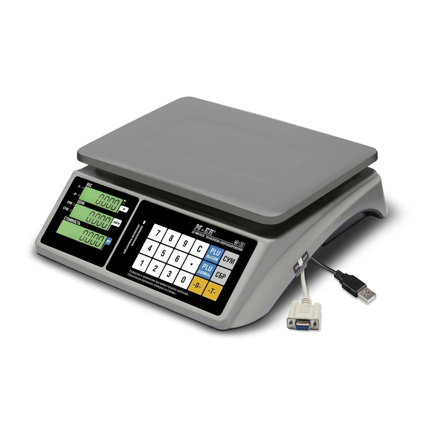 Весы торговые настольные M-ER 328 C-32.5 LCD с RS-232 и USB без АКБ