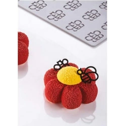 Форма силиконовая Honey Beesмм d 20 - d 25 - d30  h 1,5,  52 ячейки Pavoni GG064
