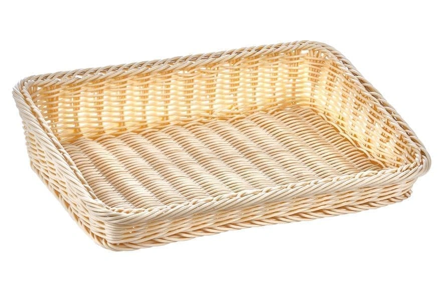 Корзинка пластиковая со скошенным бортом 380х260 мм бежевая | Beige 5450