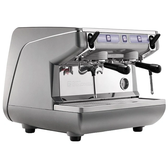 Кофемашина рожковая Nuova Simonelli Appia Life Compact 2Gr S серый металлик, выс.группы, экономайзер