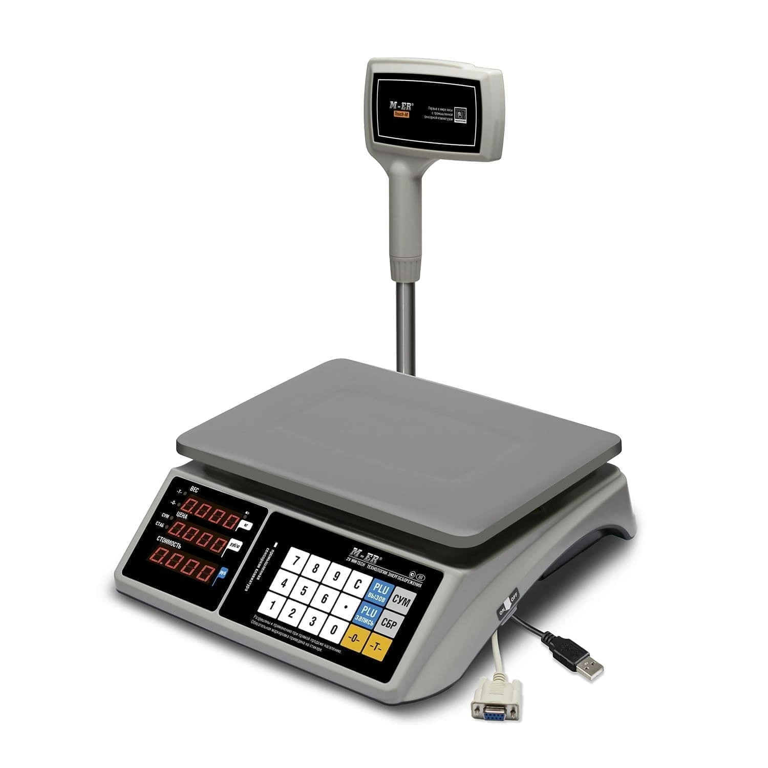 Весы торговые настольные M-ER 328 ACPX-6.1 "TOUCH-M" LED RS232 и USB