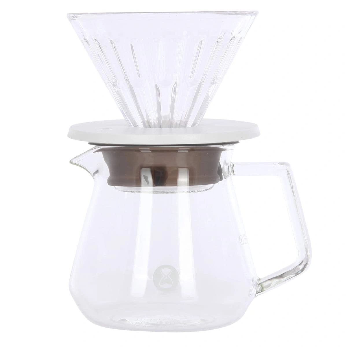 Набор для заваривания кофе Timemore Crystal Eye Brewer Set White(воронка Crystal Eye 01 white + серв