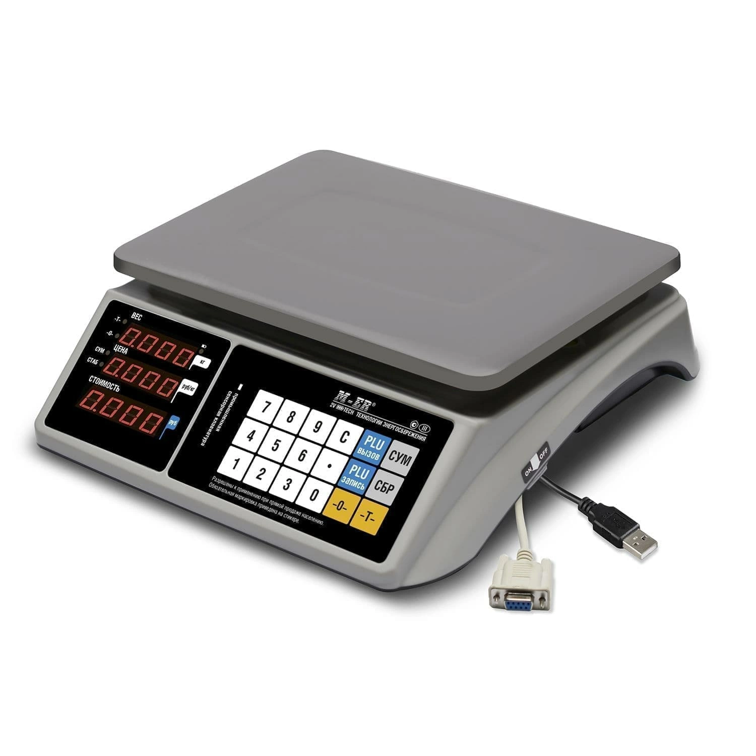 Весы торговые настольные M-ER 328 AC-15.2 "TOUCH-M" LED RS232 и USB