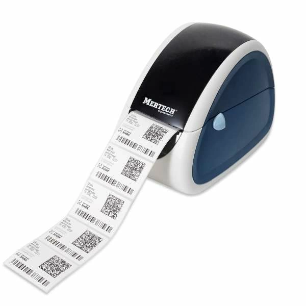 Термопринтер липких этикеток Mertech LP58 EVA RS232-USB Белые & blue