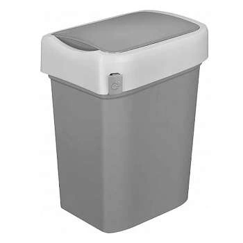 Бак для мусора Restola 434258111 SMART BIN 50л (430x330x630мм), с крышкой маятник серый