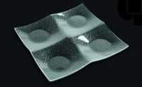 Тарелка квадратная 200*200мм прозрачное стекло 3D Glassware | 2020-4002-94-003