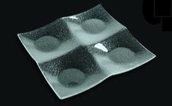 Тарелка квадратная 200*200мм прозрачное стекло 3D Glassware | 2020-4002-94-003