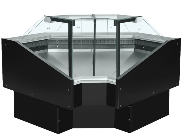 Угловая витрина Rimo Cube Black (Внутренний угол 90 градусов)