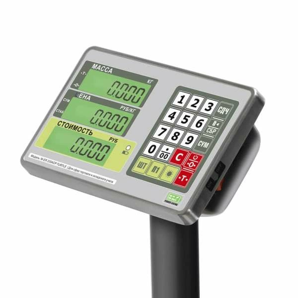 Весы торговые напольные M-ER 335 ACPU-60.10 "TURTLE" расчет стоимости LCD