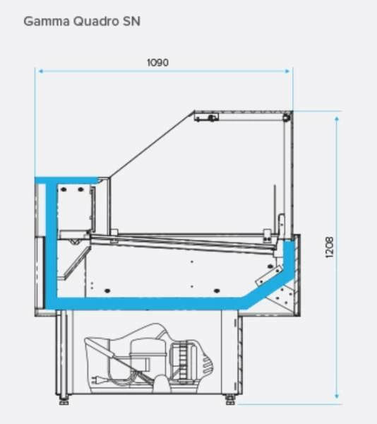 Витрина холодильная Cryspi Gamma-2 QuadroLX SN 1800 RAL9016/7016 Gamma-2 Quadro