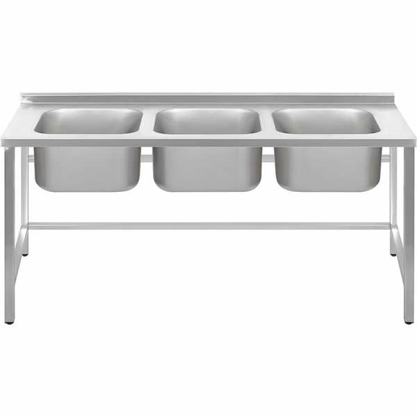 Ванна моечная Luxstahl ВМ3 18/6/8.5 (стл.430-0.8) без фартука