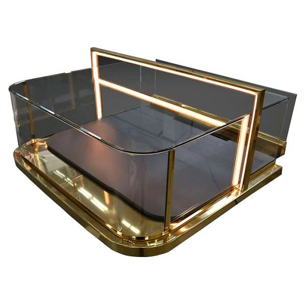 Встраиваемая горизонтальная кондитерская витрина Finist Glassier Luxury Gold Slide GLGs-10/7/3