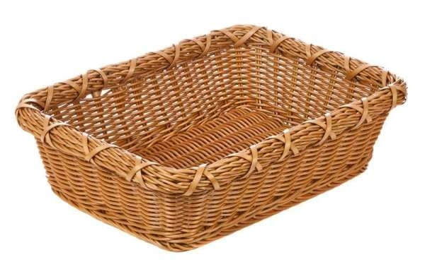 Корзинка пластиковая 300х400х110 мм прямоугольная коричневая | Brown 5500