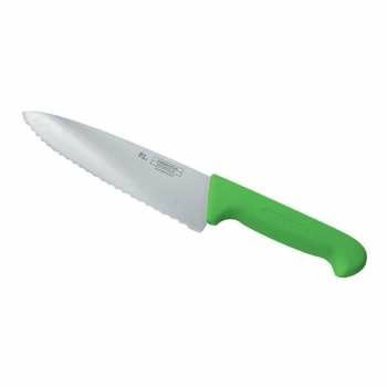 Нож PRO-Line поварской 25см зеленая пластик ручка волнист лезвие P.L. Proff Cuisine | KB-7501-250S