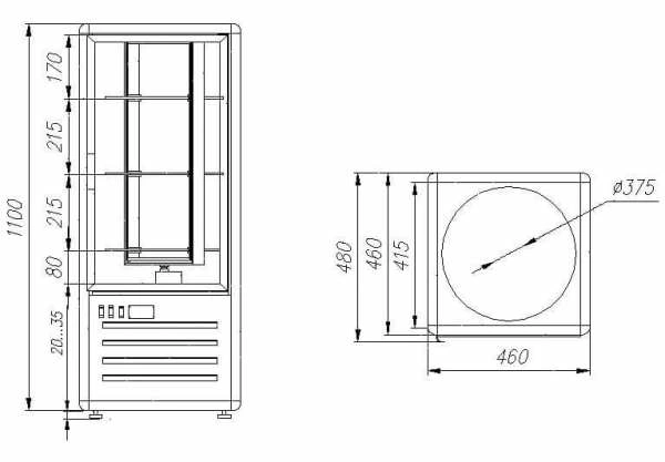 Витрина кондитерская Carboma R120Cвр (D4 VM 120-2) 1015-0102