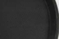Поднос прорезиненный круглый 400х25 мм черный | 1600CT Black