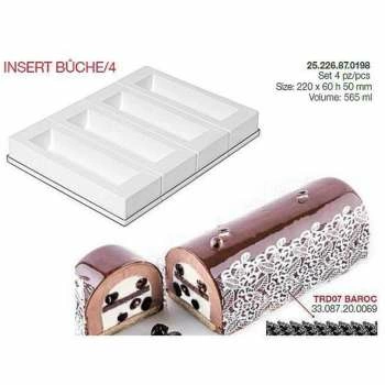 Форма кондитерская INSERT BUCHE/4 22х6см, h 5см, силикон Silikomart | 25.226.87.0198