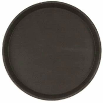Поднос прорезиненный круглый 350х25 мм коричневый | 1400CT Brown