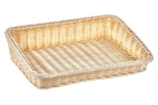 Корзинка пластиковая со скошенным бортом 380х260 мм бежевая | Beige 5450