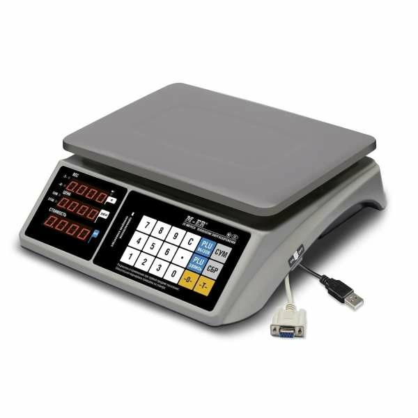 Весы торговые настольные M-ER 328 C-32.5 LED с RS-232 и USB без АКБ