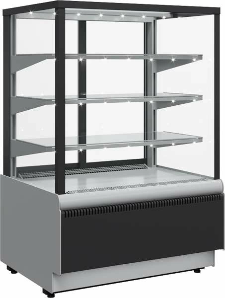 Витрина кондитерская Carboma KC70 VV 1,3-1 (ВХСв-1,3д Cube Люкс Техно) 9006-9005