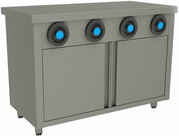 Стол-тумба с диспенсерами для стаканов Restoinox СПЗРД4-12/6-Б