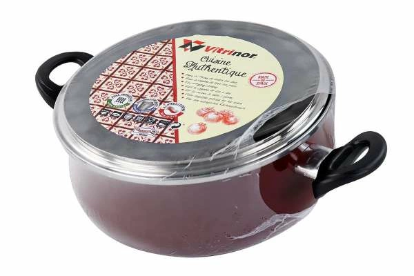 Кастрюля низкая Vitrinor Authentique Burgundy 26