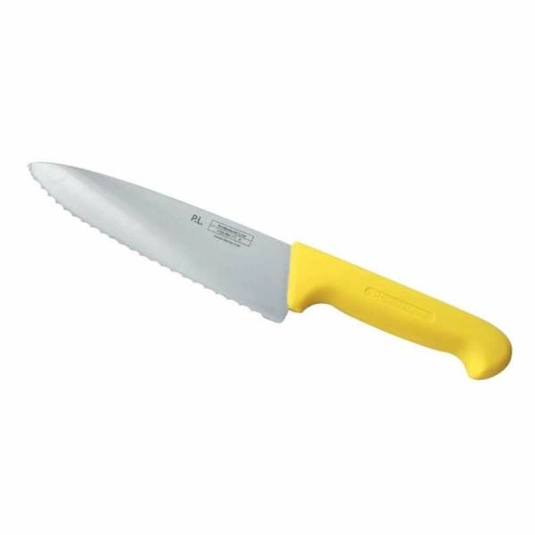 Нож PRO-Line поварской, желтая пластик ручка, волнист лезвие 25см  P.L. Proff Cuisine | KB-7501-250S