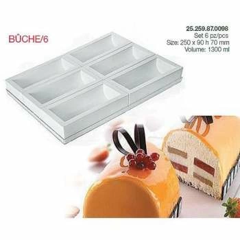 Форма кондитерская BUCHE/6 25х9см, h 7см, силикон Silikomart | 25.259.87.0098