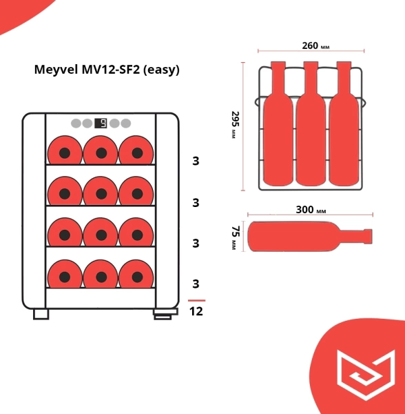 Шкаф винный Meyvel MV12-BSF1 (easy)