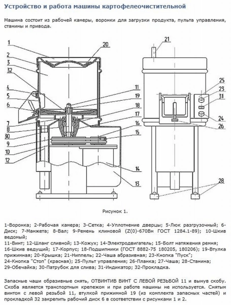 Картофелечистка Белторгмаш МОК-150М