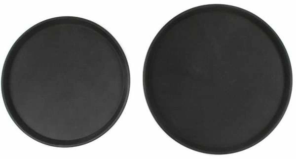Поднос прорезиненный круглый 400х25 мм черный | 1600CT Black