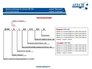 Стол с моечной ванной Atesy ВСМС-Б-1.600-1350.700-02 (ВМС-1/600)
