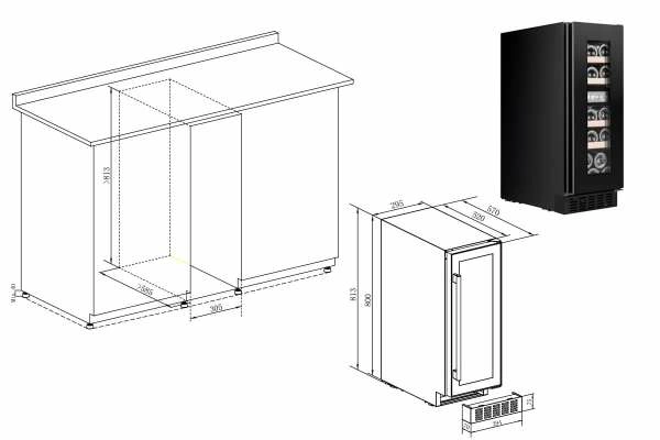 Шкаф винный Temptech OX30DRB