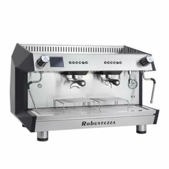 Кофемашина рожковая Robustezza BZA2E 220/380 высокие группы, экономайзер, дисп, подсв, черная/сталь