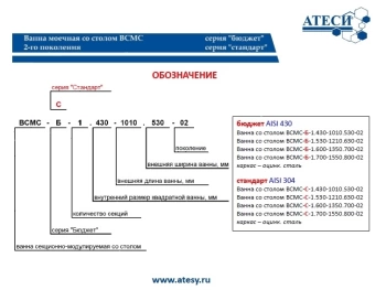 Стол с моечной ванной Atesy ВСМС-Б-1.430-1010.530-02 (ВМС-1/430)