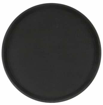 Поднос прорезиненный круглый 400х25 мм черный | 1600CT Black