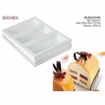 Форма кондитерская BUCHE/3 25х9см, h 7см, силикон Silikomart | 25.259.87.0198