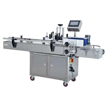 Напольный автоматический этикетировщик для круглой тары с датером Hualian Machinery HLMT-200D